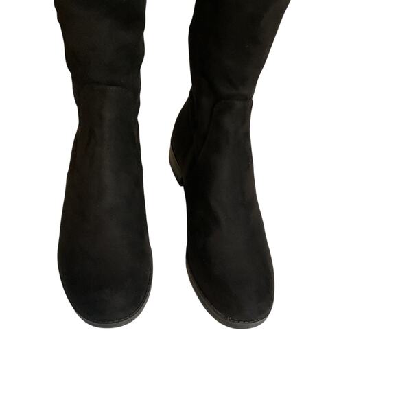 Unisa Boots Women's 7M Black Over The Knee Tall Riding Pull On Fabric Stretch - Picture 4 of 15